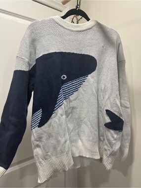 Mens Large Oversized Knit Whale Sweater 3D Tail by Vamtac